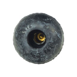 Straight Valve Stem for Tubeless ATV, Dirt Bike, & Scooter Tires; a black, circular valve stem with a central hole, suitable for various tubeless tires and rims with a 15mm mount diameter.
