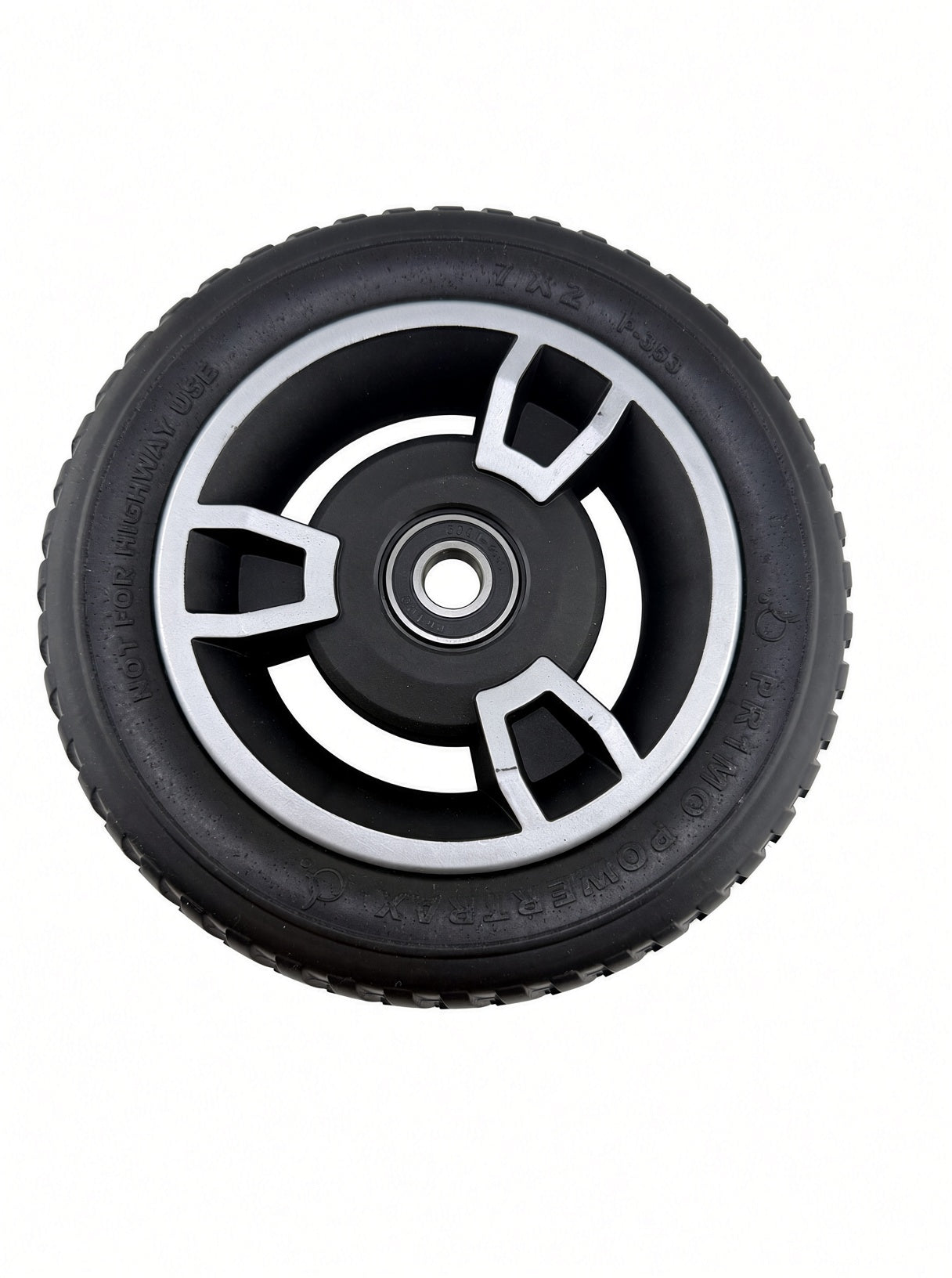 7"x2" Solid Front Wheel Assembly for Jazzy Zero Turn & Pride Zero Turn 8 Scooters (Blemished)