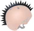 Jagged Edge Crest for Bike & Scooter Helmets featuring a helmet with prominent spikes, adding a bold and unique style to any helmet while providing protection.