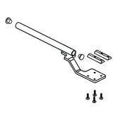 Inline Joystick Mounting Bracket for the Dynamic Shark Remote, depicted as a detailed sketch of a metal rod, designed specifically for Jazzy power chairs and potentially compatible with other brands.