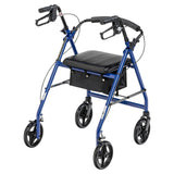 Aluminum Rollator Rolling Walker with Fold Up and Removable Back Support and Padded Seat