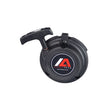 Pull Start for 40cc 4-Stroke ATVs, Dirt Bikes, & Mini Bikes: a black plastic device with a handle, featuring a red and white logo.