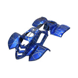 Fender Set for 110cc ATVs, showcasing a blue plastic design with distinct white lines, compatible with TaoTao ATA-110B and Coolster ATV-3050C models.