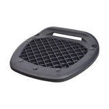 Deluxe Top Case Scooter Trunk (X-Large) (Blemished) - a black plastic trunk with small square holes, featuring a universal mounting platform with pre-drilled holes and a secure locking mechanism.