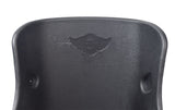 Seat for the Monster Moto / Mega Moto MM-K80 80cc Go-Kart (Blemished) featuring a black plastic frame with a logo, designed with safety belt slots to securely hold the rider.