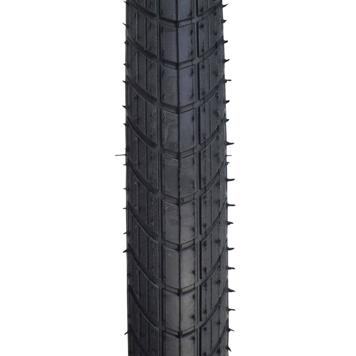 20x2.0 (50-406) Big Apple Perf Lite Tire for Bicycles featuring a black tread with spikes, designed for low rolling resistance and smooth rides, ideal for non-BMX bicycles and e-bikes.