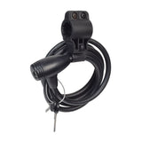 Flex-Shield Coil Cable with Integrated Lock, featuring a coiled design with a secure locking mechanism and included keys, ideal for securing bikes or scooters.