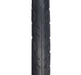 20x1.5 Black Kwest Bicycle Tire with K193 Tread, shown in close-up, highlighting the detailed tread pattern and durable synthetic rubber material, ideal for hybrid/touring bikes.