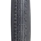 Close-up of the 26x1.75 Black Street K123 Bicycle Tire by Sunlite, showcasing detailed tread patterns and durable rubber material. Ideal for bike rim replacements, enhancing ride quality and performance.