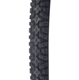 26x1.75 Black Shipman CST797 Bicycle Tire from Sunlite, featuring a close-up of its tread with spikes, perfect for bike replacements.