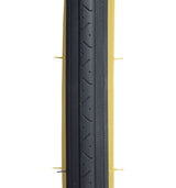 27x1-1/4 Road Raised Center CST638 Bicycle Tire, prominently shown in close-up, highlighting its robust tread and durable synthetic rubber construction. Ideal for road bike replacements, providing reliable performance and longevity.