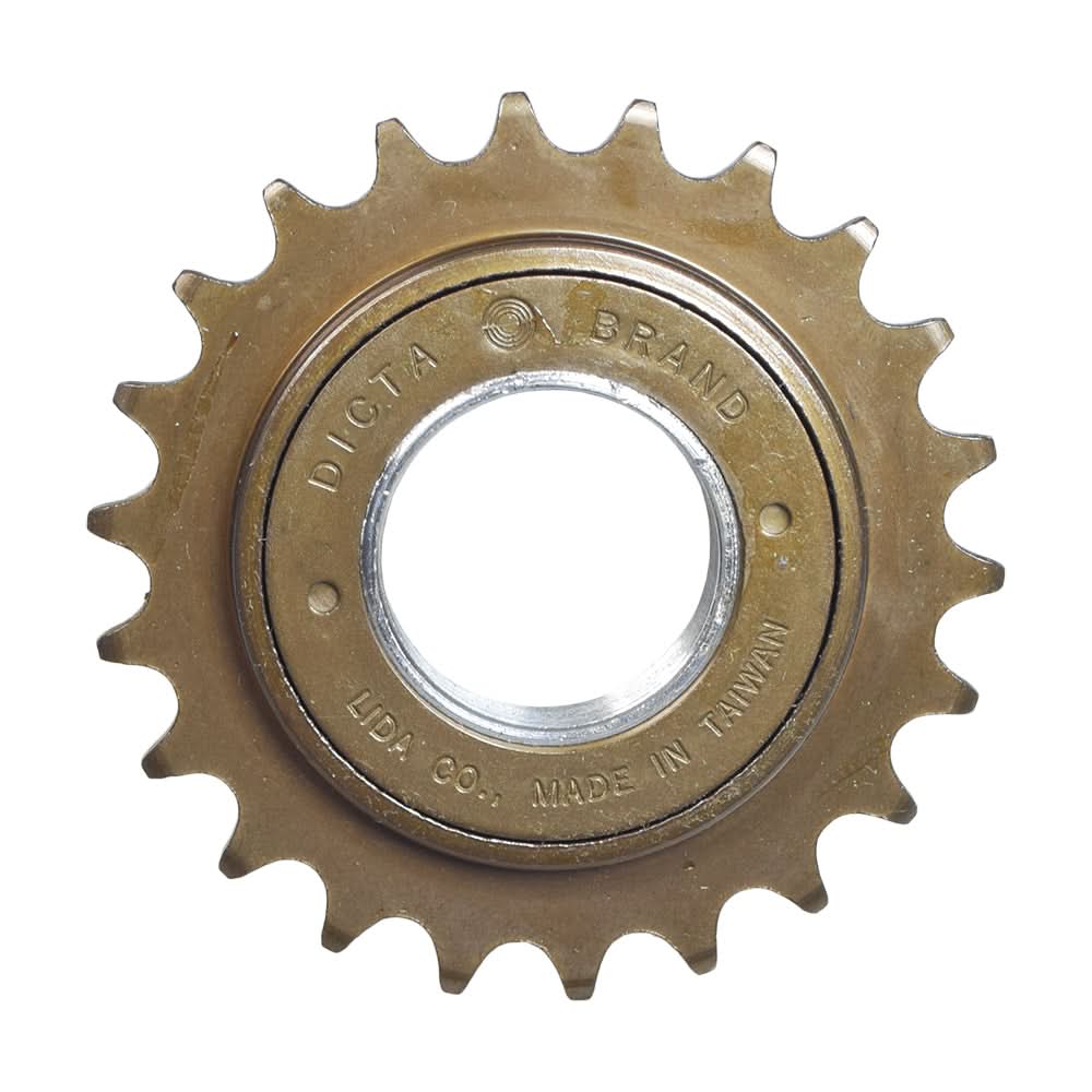 Close-up of a 1/2 22 Tooth Single Speed Freewheel Sprocket, showcasing the gear's intricate teeth and circular metal design, highlighting its functionality for single-speed cycling.
