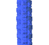 20x2.125 Blue MX3/C714 Bicycle Tire featuring a knobby BMX tread design with unique holes, ideal for enhanced traction and style.