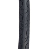 26x1.25 Reflective Kwest Bicycle Tire with smooth rounded tread and large water dispersion grooves, designed for traction and cornering. Reflective sidewall striping enhances visibility in low light.