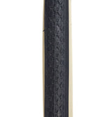 Close-up of a 27x1-1/4 Black/Off-White Classic HS-159 Active Twin Bicycle Tire showcasing its textured surface and durable design.