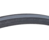 700x25 Czar Wire Bicycle Tire featuring grooved lateral tread for traction and a smooth center, designed for racing/training with dual compound construction and Exceptional Puncture Safety (EPS) technology.