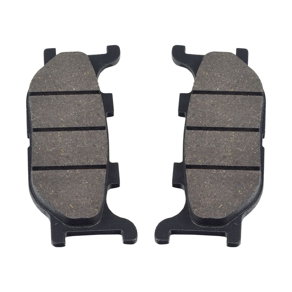 Front Brake Pads for Tank Touring 150DE and Roketa Bali 150, shown as a pair of black brake pads in a close-up view, highlighting their easy installation and asbestos-free material.