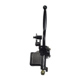 Black Left Side Brake Lever with Master Cylinder for QMB139 Scooters, featuring a close-up of a black lever with a black handle, suitable for various modern scooter models with QMB139 GY6 engines.