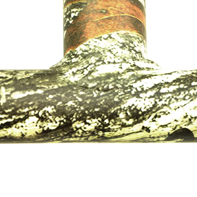 Close-up of the Mossy Oak Left Frame Assembly for the Lifestream XF Manual Wheelchair, showcasing its cylindrical pipe structure essential for wheelchair assembly.