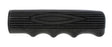 Close-up of a black rubber Lightweight Grip (Pair) from Sunlite, showcasing its ergonomic design and texture, suitable for various handlebars including bikes and scooters.