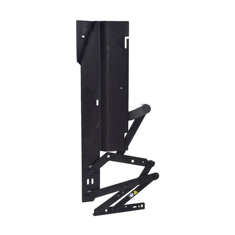 Left Scissor Mechanism for the Pride Infinite Position Lift Chair (IND0201E003), featuring a black metal piece with a black handle, essential for specific Pride Mobility lift chair models.