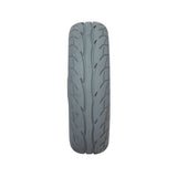 Close-up of the Rear Wheel Assembly for the Merits Mini Coupe (S539) Mobility Scooter, featuring a flat-free solid tire with directional tread, suitable for the left or right side configuration.