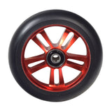 110 mm Wheel for the AO Quadrum 2 Kick Scooter, featuring a 5-spoke design with a red rim, lightweight core, and durable PU compound for enhanced performance and grip.