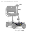 MBB-0019 black front shroud shown in color on the 4-wheel Golden Buzzaround LT GB108A, rest of the scooter greyed out
