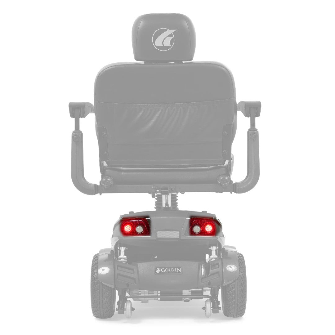 MBE-0045 taillights shown in color on the Golden Companion HD GC540, rest of the scooter greyed out