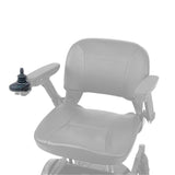 MBE-0062 joystick shown in color on the Golden Buzzaround CarryOn GP130 power chair, rest of the chair greyed out