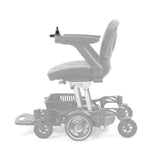 Side view of the Golden Buzzaround CarryOn GP130 with the MBE-0062 joystick in color and the rest of the chair greyed out