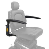 MBS-0016 left and MBS-0017 right seat arms shown in color on the Golden Companion HD GC540 seat, rest greyed out