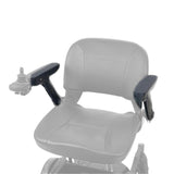 Left and right seat arms (MBS-0025, MBS-0026) shown in color on the Golden Buzzaround CarryOn GP130, rest of the chair greyed out