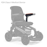 MBS-0027 left seat arm assembly shown in color on the Golden Ally Pro GP304, rest of the chair greyed out