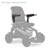 MBS-0027 left and MBS-0028 right seat arm assemblies shown in color on the Golden Ally Pro GP304, rest of the chair greyed out