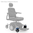 MBX-605A-CWA-L and MBX-605A-CWA-R front caster wheel assemblies shown in color on the Golden Compass Sport GP605 New Version, rest of the chair greyed out
