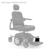 MBX-605A-CWA-L left caster wheel assembly shown in color on the Golden Compass Sport GP605 New Version, rest of the chair greyed out
