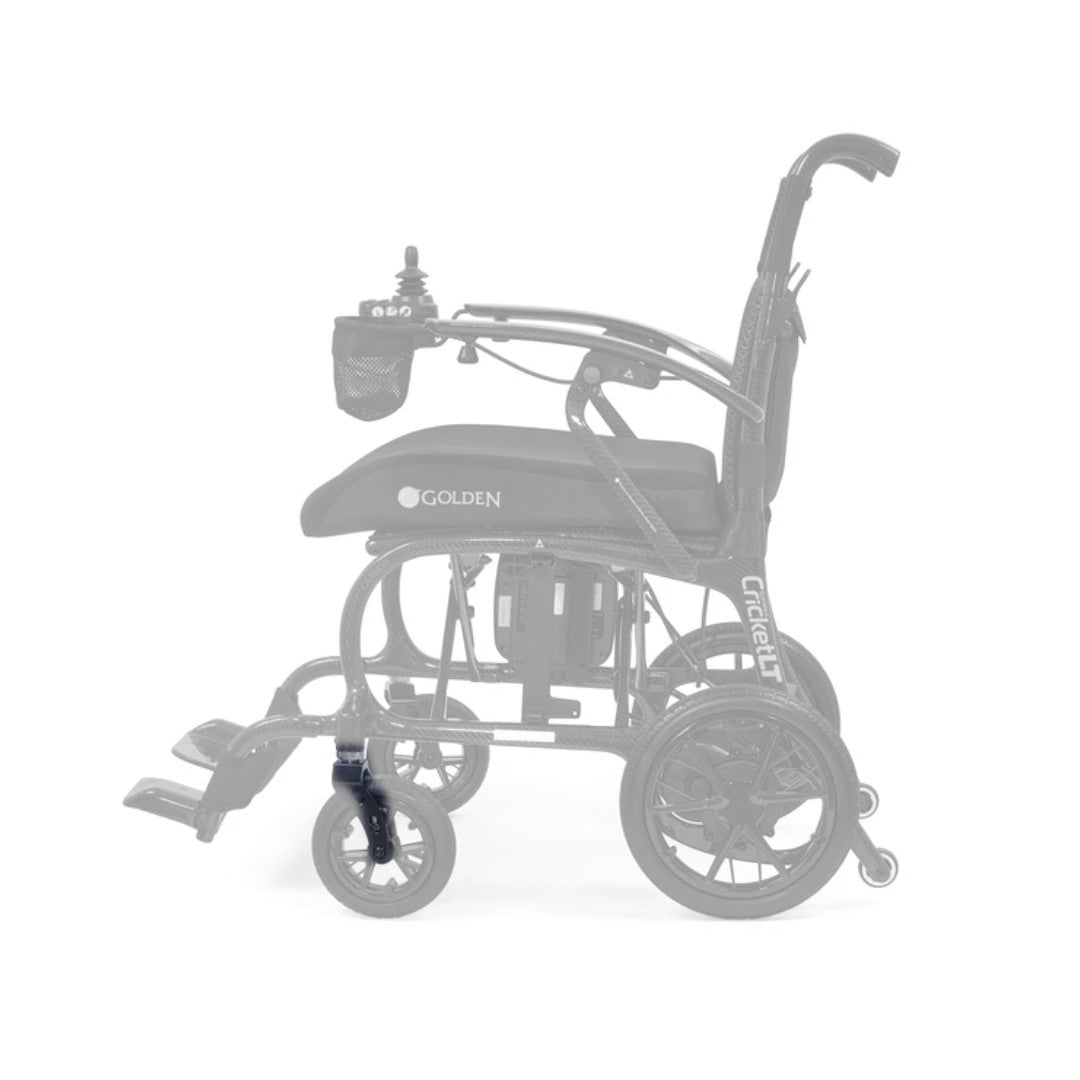 MFA-0164 caster fork shown in color on the Golden Cricket LT Carbon GP309, rest of the chair greyed out