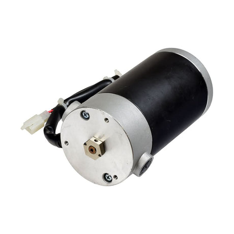 Motor for the ActiveCare Pilot 2410 mobility scooter, showcasing a close-up of a black and silver electric cylinder motor designed to replace faulty components and extend the scooter's lifespan.