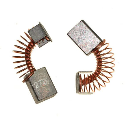 Close-up view of Motor Brushes for Heavy Duty Jazzy Power Chairs (Set of 2), showcasing the coil and rectangular components essential for compatibility with E675XL standard speed motors.