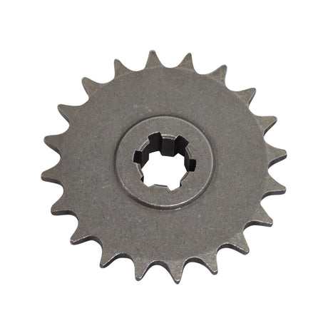 8mm 05T Chain 20 Tooth Drive Sprocket for 49cc & 52cc Gas Scooter Engines, featuring a grey metal gear with a sprocket, ideal for transmission spindle attachment.