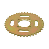 Close-up of the #35 Chain 40 Tooth Front Sprocket for the Coleman CK100 Go-Kart, showcasing the machined steel gear teeth and central mounting hole.