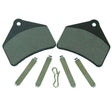 Organic Brake Pads for Arctic Cat Snowmobiles (2006-2009), shown in a close-up view highlighting the brake pads' texture and surface details, emphasizing their sturdy build for reliable performance.