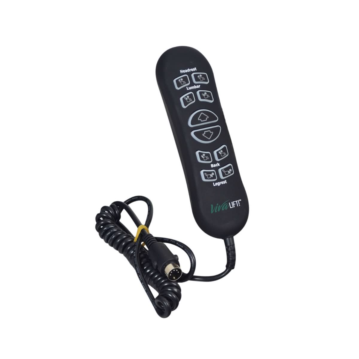 10-Button 5-Pin Replacement Remote Hand Control for Pride VivaLift Lift Chair (Standard & Early Version Viva Lift 2) - (CTL1707190) For Standard & Early Version VivaLift 2 Models (Blemished)