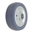 6x2 Dark Gray Rear Caster Wheel Assembly for Jazzy & Quantum J6, featuring a round metal rim and integrated ball bearings. Ideal for replacing worn caster wheels on compatible power chairs.