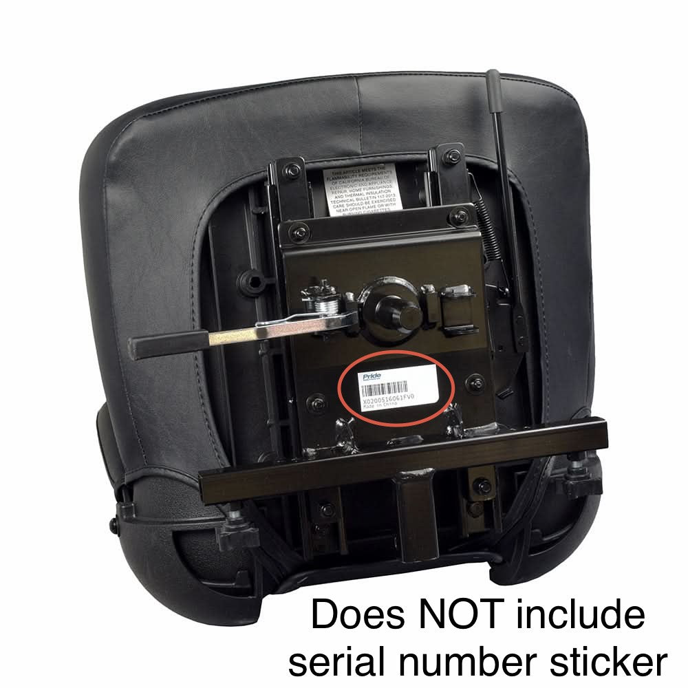 18" Black Vinyl Molded Seat Assembly for Pride Mobility Scooters (SET151299) (Blemished)
