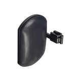 Calf Pad Assembly with Hardware for the Jazzy Select 6, featuring a sleek black leather seat and a secure black clip.