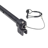 Front and Rear Horizontal Trapeze Crossbar for Jazzy, Jet, & Quantum Power Chairs. A black metal rod with an attached wire and screws, essential for securely fastening the seat to the base.
