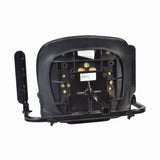 Complete Seat Assembly with Armrests for the Go-Go ES2 (S81) featuring a black chair back, foldable armrests, seat plate, and a 1 square post.