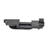 Left 4 Inline Swing Away Joystick Bracket for Jazzy & Quantum Power Chairs, showing a close-up of the black metal equipment designed for left-handed users.